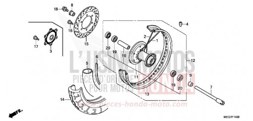 FRONT WHEEL (VT750C2B/C2S/CS/C/CA) VT750CSC de 2012